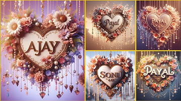Heart Name Photo Editing 💞😍 bing image creator name design || bing image creator new