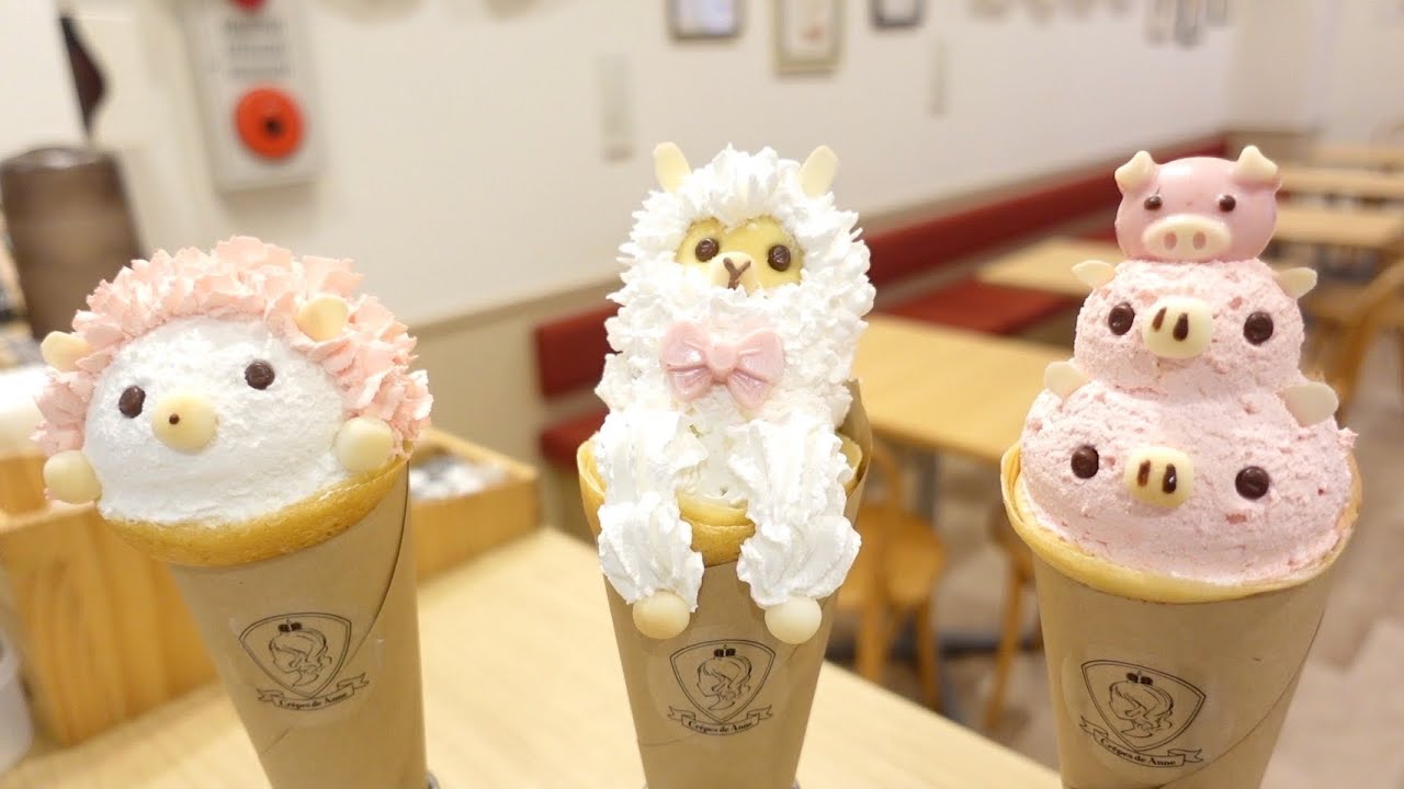 アニマルクレープ♡ Rare cute animal crepes made by crepe craftsmen 2022 - YouTube
