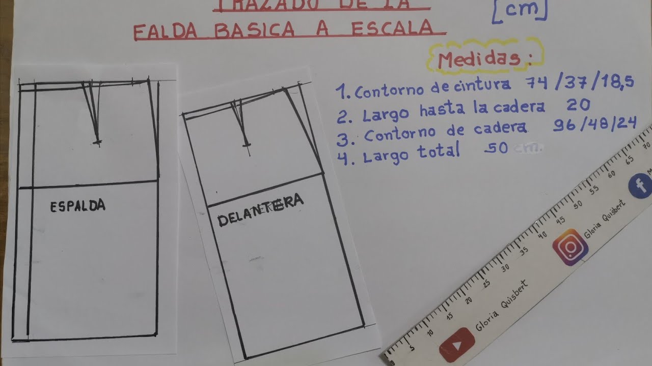 Trazado falda basica_A Escala
