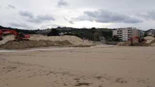 Laredo. Desembocadura Del Rio Mantilla En La Playa De Laredo. Desarenado. Ramón Arenas.
