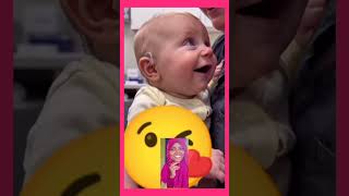 Cute Baby hearing mother's voice first time❤️