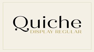Quiche Display Regular Font Font Free Download