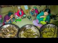 Local asalaa fish curry recipe and rice cooking and eating in village family  simple fish curry