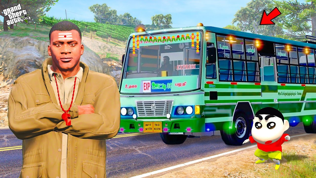 Shinchan & Franklin Become a Ooty Government Bus Driver in Gta 5