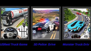 Epic US Real Cargo Truck & Police Car Driving VS Monster Truck Simulator and Challenge Gameplay 2026 screenshot 3