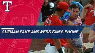 Guzman Jokingly Picks Up A Fans Phone