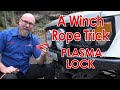 How to attach winch rope to the winch drum using a red winch plasma lock