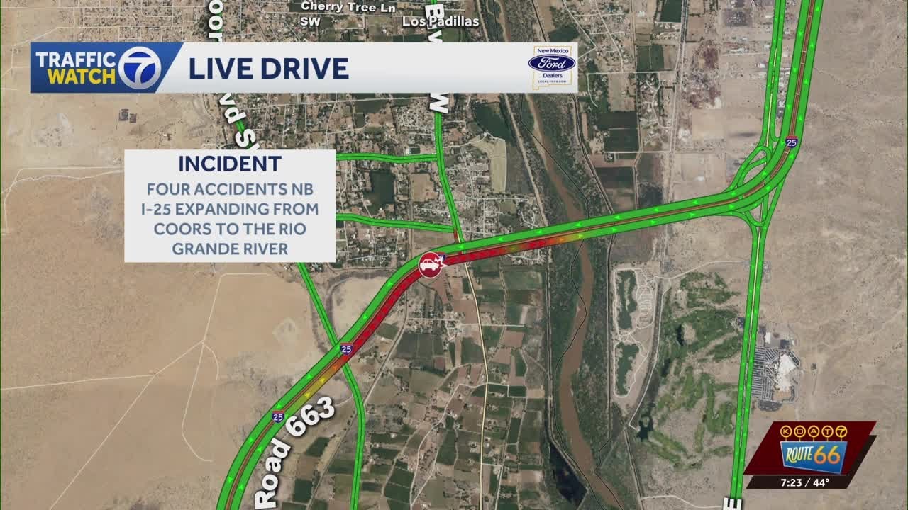 Crashes close part of I-25 south of Albuquerque - YouTube