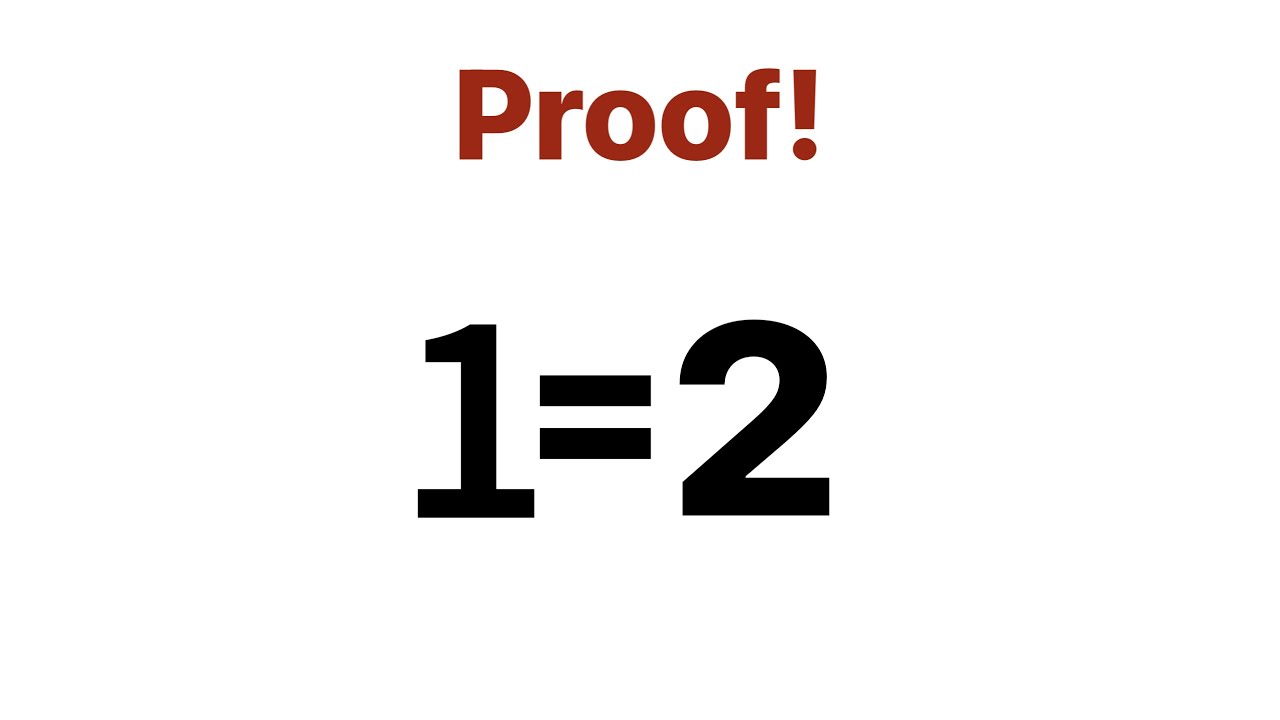 Proof! 1=2 , Its is a Wonderful Math. Just For Fun. YouTube