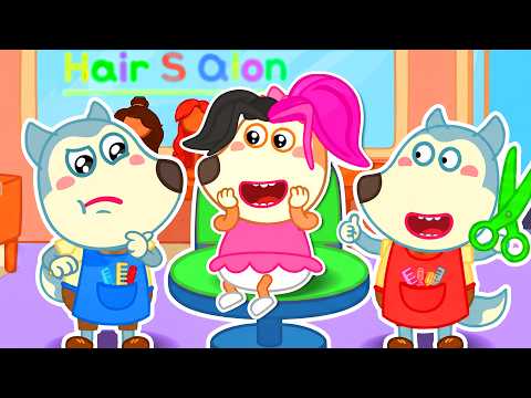 Baby's Hair Salon Song👧🎶 | Jobs Song for Kids | Preschool Songs | Little Wolf Kids