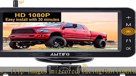 Wireless Backup Camera HD 1080P Bluetooth Rear View 5 Inch Split Screen Touch Key Monitor Car Truck