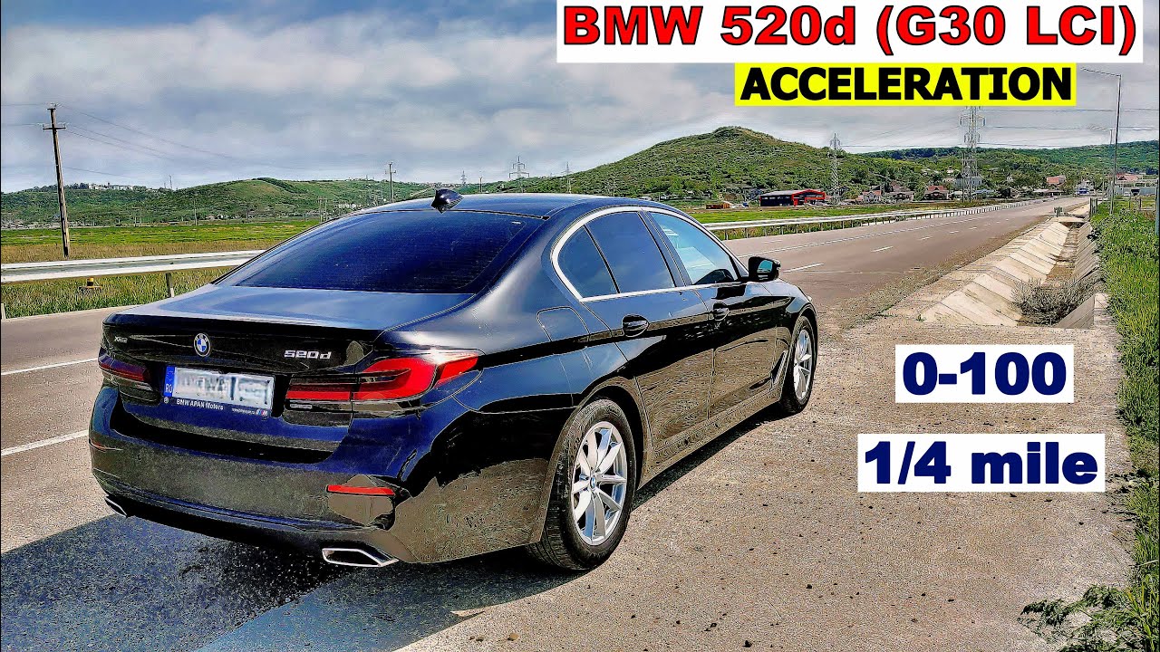 2023 BMW 520d acceleration 0-100, 1/4 mile & flexibility | G30 LCI ...