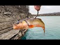 Fishing off a cliff for monster fish insanely deep