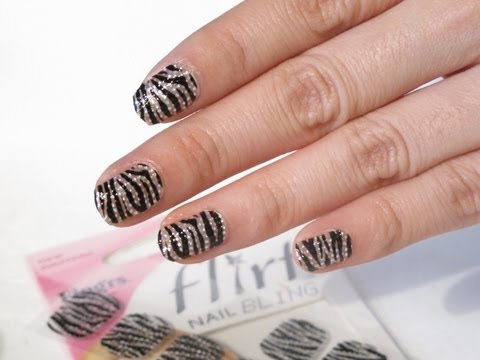 Instant bling zebra nails!!!