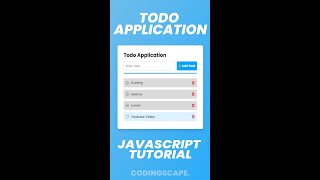 How to Make Todo List using Javascript | Javascript Beginner Project Tutorial - Codingscape #shorts