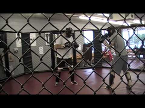 Muay Thai sparring session at Texas Fighting Syndi...
