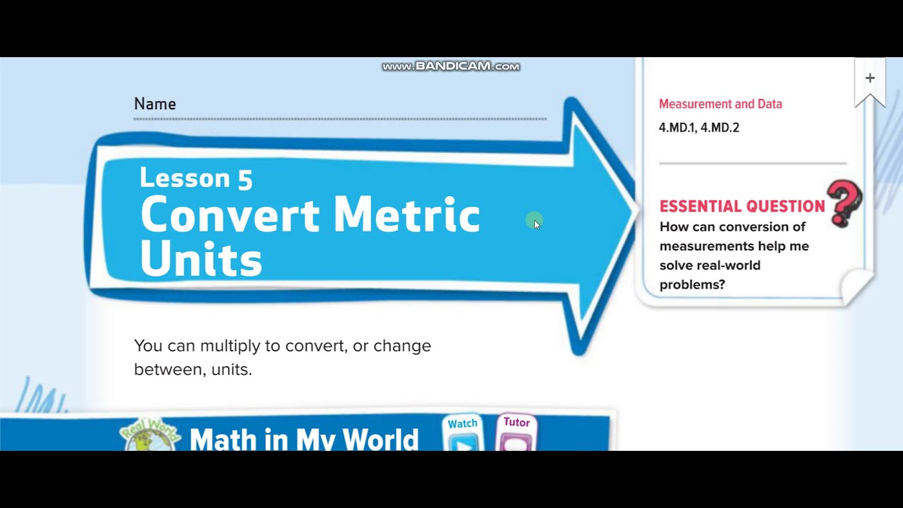 my homework lesson 5 convert metric units