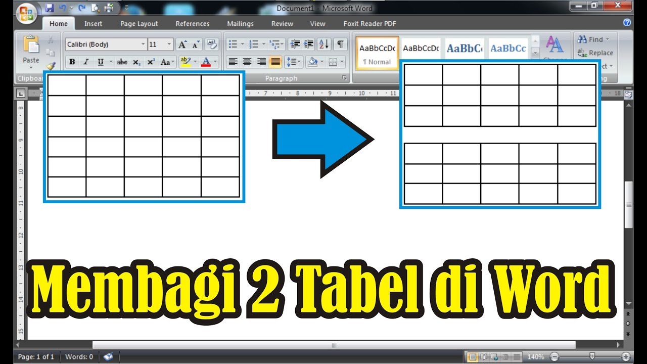 Cara Membagi Tabel di Microsoft Word 2007 • Simple News ...