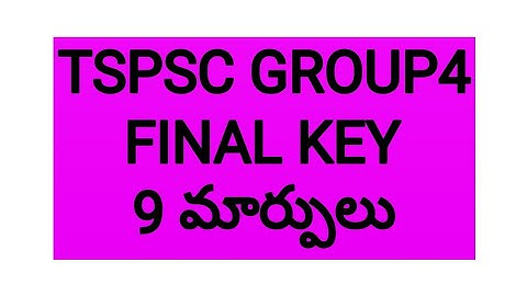 Tspsc GROUP 4 FINAL KEY