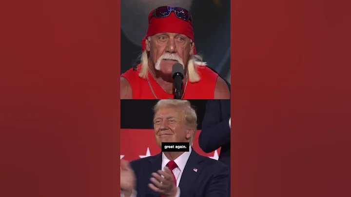 Trump gleams as he listens to Hulk Hogan speak at RNC