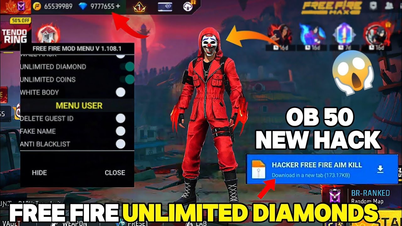 FREE FIRE NEW MOD MENU OB50 || UNLIMITED DIAMOND HACK || FF MOD MENU APK 2025
