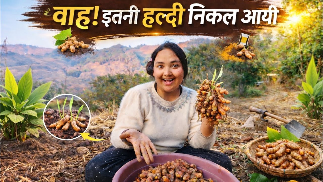 वाह! गांव के खेत की ताजी हल्दी 🤩😃#youtubeshorts #phadilifestyle