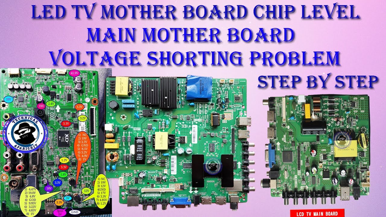 LED TV mother board voltages shorting Problem Solution Dead LED TV