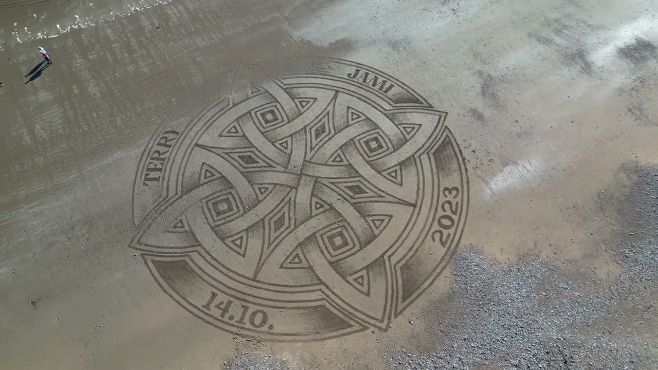 Terry and Jami's Commitment Ceremony Sand Art - Youghal, County Cork, Ireland 2023
