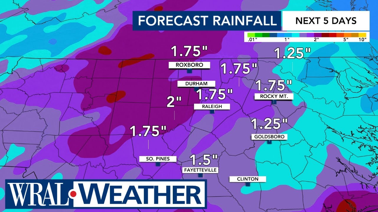 North Carolina Forecast: Week of rain and storms in the forecast - YouTube