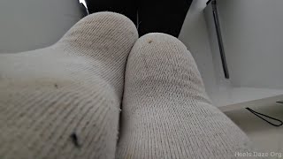 Unaware Giantess Working on Laptop in Socks Preview