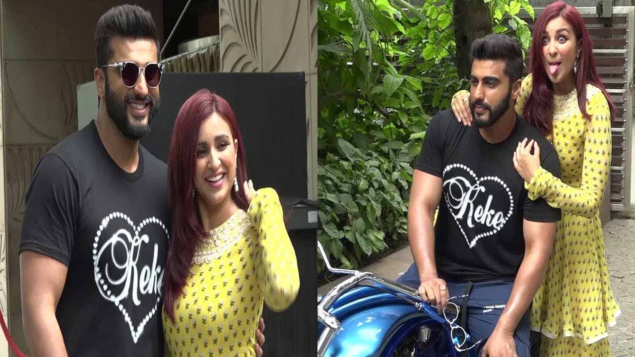 Arjun kapoor & Parineeti Chopra Having Fun With Media Outside Noveltel For Flim Namaste England - YouTube