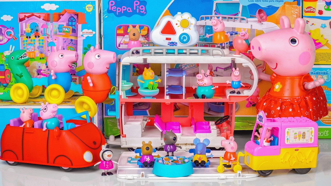 Peppa Pig ASMR | 97 Minutes Satisfying with Unboxing Cute Peppa Pig Family Motorhome Playset