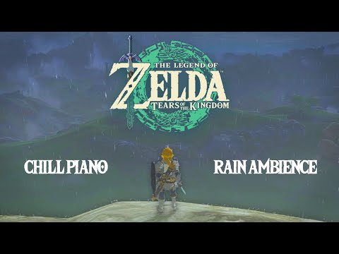 Cozy Zelda Tears of the Kingdom Piano Music with Relaxing Rain [ for studying, work & sleep ]