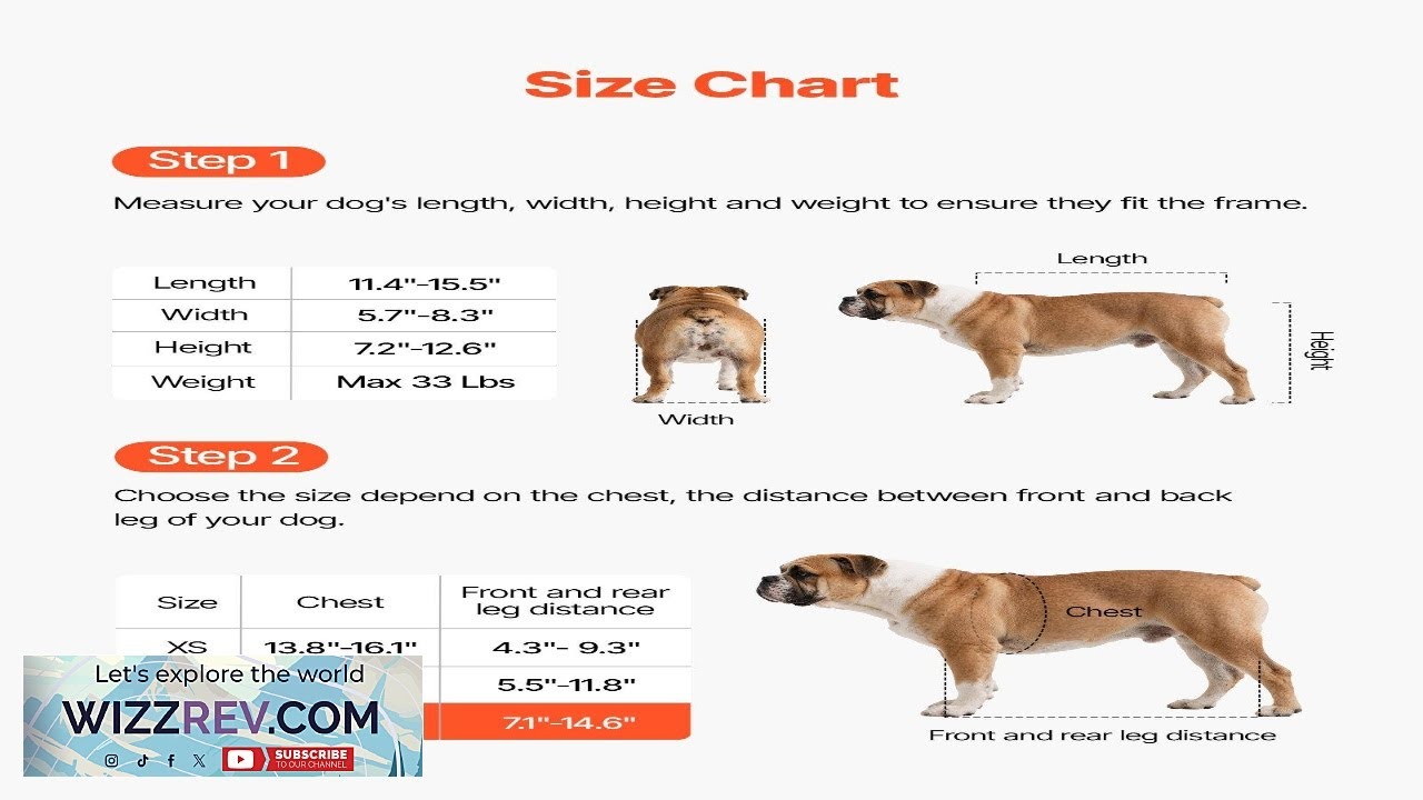 Инвалидная коляска для собак VEVOR с регулируемыми задними лапами, 2 колеса, легкая