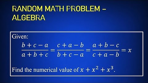 Random Math Problem: Algebra