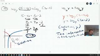 Algebra 2 Solving Exponentials and Logs by Graphing Example 10