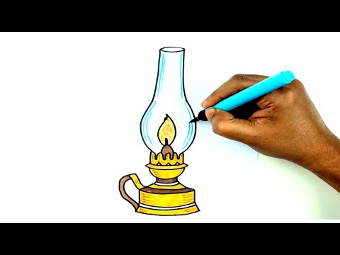 How to draw an old fashioned oil lamp real easy.