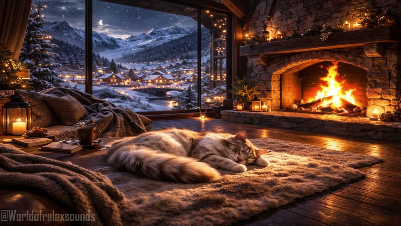 Midnight Cozy Jazz 🔴 Live 24/7 | Soft Piano • Calm Pian • Sleeping Cat