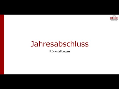 Update Rückstellungen