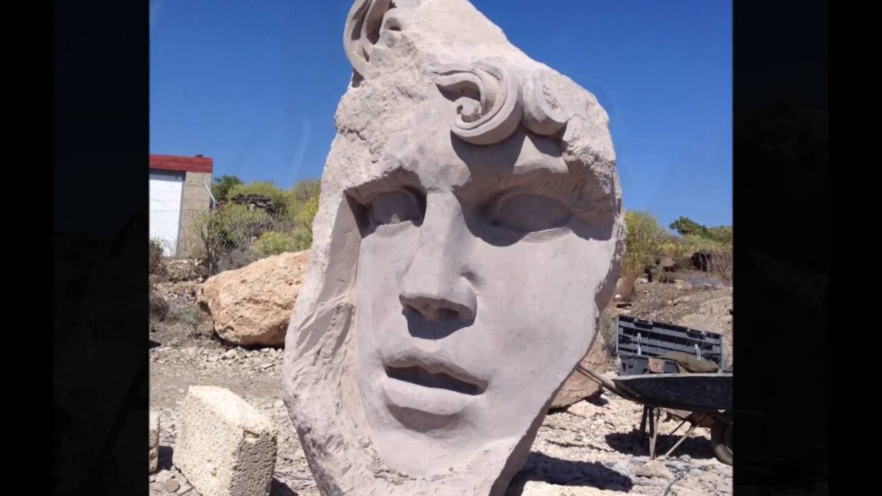 Stone carving sculpture Process for Gernot Huber Foundation in