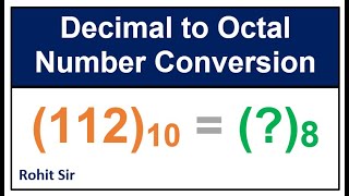 Decimal to Octal  Conversion In Hindi | How to Convert Decimal to Octal  By Rohit shanu