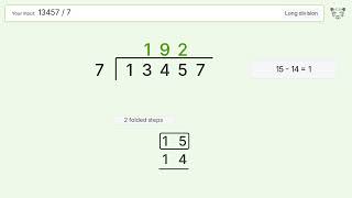 Full 13457/7 Long Division — Step-by-Step | Tiger Algebra Solver News