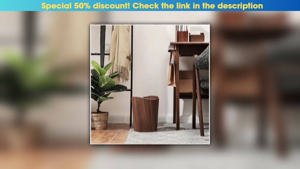Editor’s Choice Creative Storage Wooden Trash Can Home Bucket Garbage Bin Hotel Living Room Office•