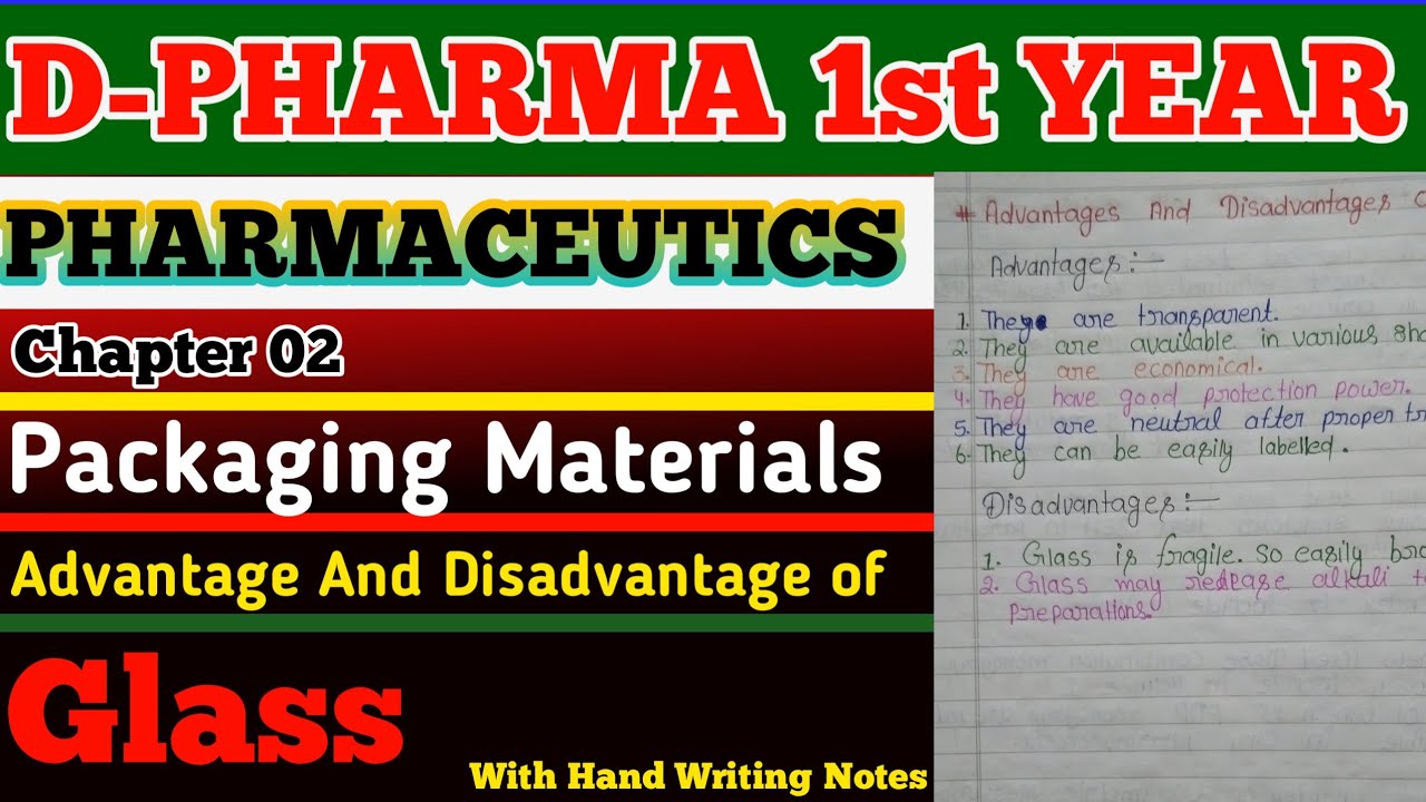 chapter 2 phatmaceutics /packaging materials /dpharm first year