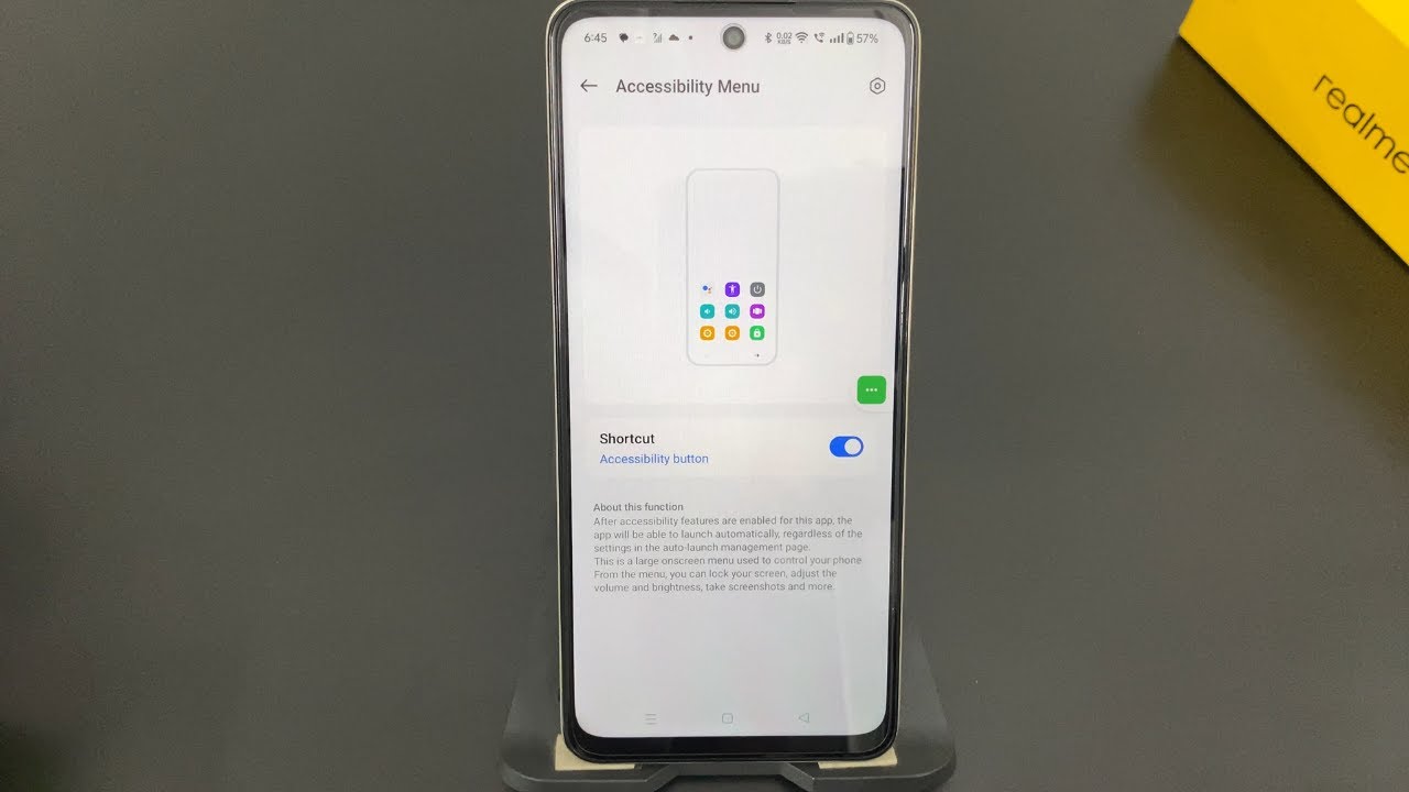 Realme C75 Me accessibility menu shortcuts Enable disable kaise kare