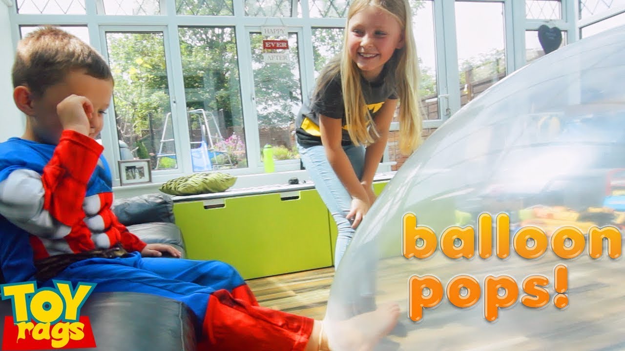 Giant Balloon Challenge, Foot stuck in Balloon Shoe! YouTube