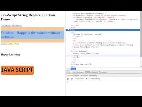 STRINGS REPLACE METHOD IN JAVASCRIPT DEMO