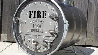 Woodstove with barrel stove kit - Firebarrel.nl - YouTube