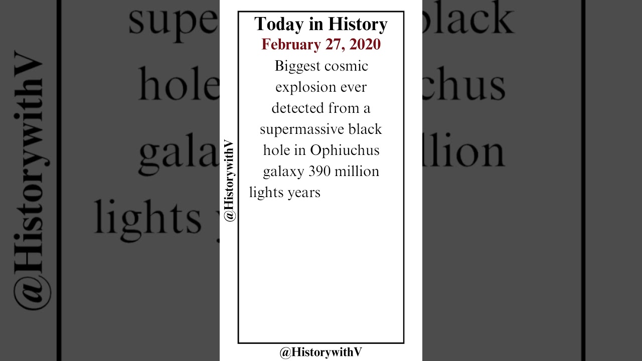 Today in History - February 27, 2020 