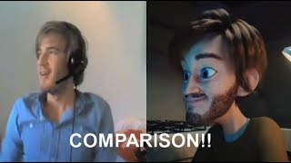 Bad History - PEWDIEPIE (Turn On The Camera) COMPARISON!!